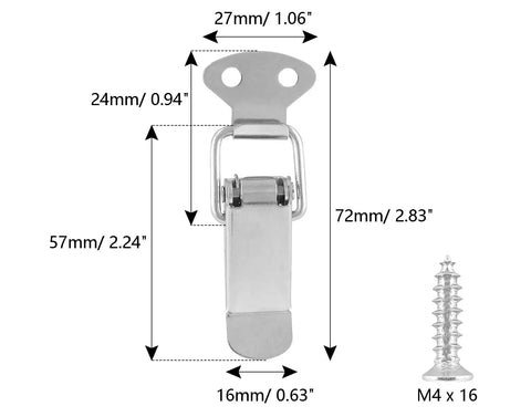 4 Pack Stainless Steel Spring Loaded Toggle Latches With Screws Heavy Duty Hasp Clamps For Tool Boxes Chests And Cases 72mm Overall Length