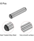 Beefy 5/16 Inch By 1-1/4 Inch Dowel Pins In Heat-Treated Alloy Steel For Extra Hardness, bright finish, precise alignment, close-up view