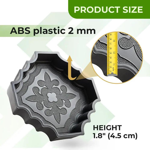4 Piece Pathmaker Concrete Molds Set For DIY Paver Stones with Lily pattern, ABS plastic 2 mm thickness, 1.8 inch height