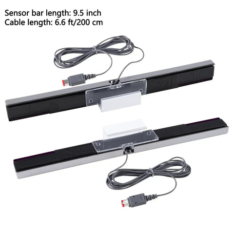 Wired Infrared Sensor Bar For Nintendo Wii And Wii U Consoles Replacement with 6.6 ft cable and adhesive stand for TV or monitor placement