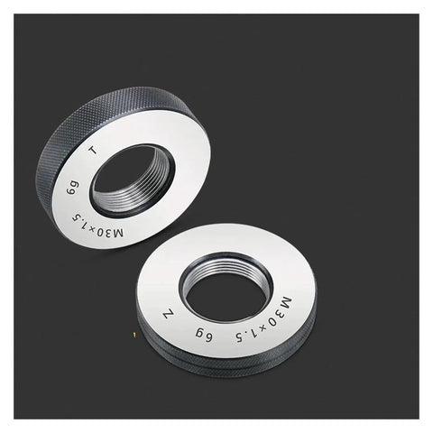 Go No Go Ring Gauge Set 6g Metric Fine Thread Precision Tool Right Hand For Accurate Thread Verification, two rings M30x1.5