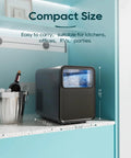 Countertop Ice Maker With 1.5L Water Tank Delivers Bullet Ice In 6 Minutes Turbo Fast Two Ice Sizes Self Cleaning Portable