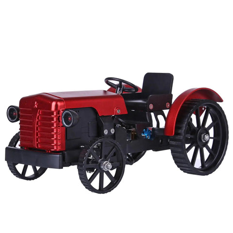 Dope Metal DIY Tractor Engine Kit With Suspension And Lights App Remote Control For STEM And Science Demo realistic red metal tractor