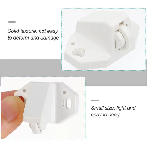 Close-up of Ten Pack Door Clip Buckles Ball Catch Door Latches Built To Last Dope Durable Plastic with Firm Texture