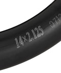 Close-up of 14x2.125 marking on heavy-duty tire tube for 40 Percent Thicker 14x2.125 Inner Tubes Heavy Duty Tough As Nails 14 Inch Tire Tubes.