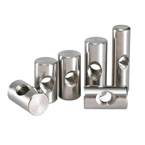 Heavy Duty 304 Stainless Steel Barrel Nut Set For Wood Furniture Slotted Dowel Nuts Rust Resistant And Durable Easy Install Connectors
