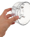 Professional Grade Smoke Sensor Removal Cup Featuring A Durable PP Textured Grip held in hand, clear polypropylene design for alarm maintenance.