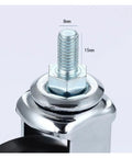 Close-up of 4 Pack 3 Inch Lead Screw Chrome Plated Braked Dining Wheel PP Caster showing threaded screw stem detail.