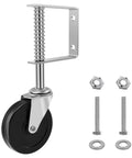 2 Pack Rock Solid Spring Loaded Gate Wheels Featuring 360 Degree Swivel Roll And No Sweat Height Adjustments For Smooth Outdoor Wooden Sliding Fence Tracks with spring and mounting hardware.