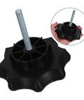 Spare Tire Hold Down Bolt For Cars High Strength Spare Wheel Carrier Screw, black star-shaped handle and threaded rod in hand