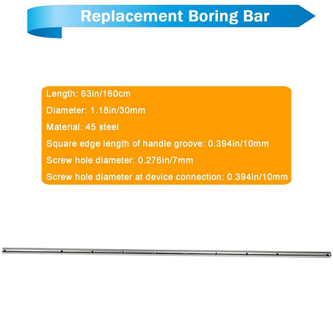 JARYANNIX boring bar for portable line boring machine, 63in/1600mm, 1.18in/30mm diameter, steel LT-30