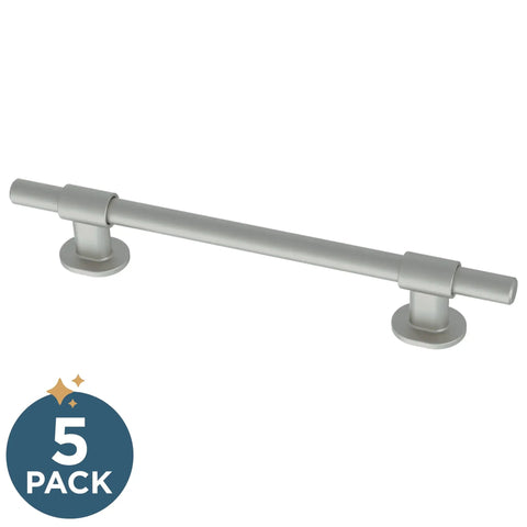 Matte Brushed Nickel Adjustable Drawer Pulls 5 Pack For Kitchen Cabinets Dressers And Cupboards Fits 1-3/8 To 6-5/16 Inch Hole Centers