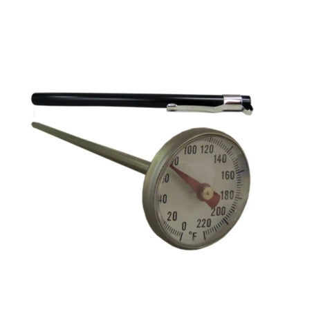 Stainless Steel Pocket Dial Thermometer With 5 Inch Stem And 1 Inch Dial For Fridges Freezers And Air Conditioners, 0 To 220 F
