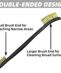 Complete 9-Piece Gun Cleaning Kit with double-ended brass brush for handguns and rifles, featuring narrow and broad ends.