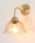 UBNMIUBV Modern Industrial E27 Gooseneck Vintage Brass Wall Sconces Glass Shade Indoor Wall Mounted Lamp Fixture on wall.