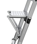 375 Pound Rated Ladder Work Platform Accessory, Heavy Duty, Wide Secure Surface For Ladders attached to ladder rung