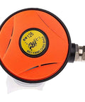 Second Stage Regulator With Mouthpiece for scuba diving gear backup octopus hookah low pressure hose, orange exterior.
