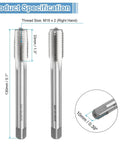 M16 X 2 Metric Hand Tap Set Pro Grade HSS High Speed Steel Taper And Bottom Taps for threading, 130mm length, front view