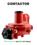 Watflow LP-Gas one-stage propane regulator, back-mount, red metal body with 3/4 in NPT female inlet