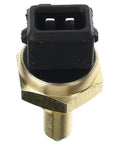 Automotive coolant temperature sensor with brass threaded base and black two-pin connector