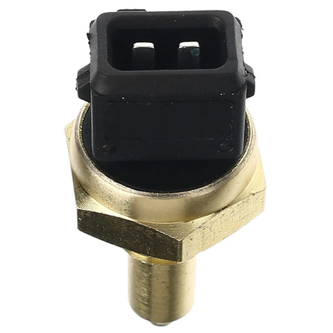 Automotive coolant temperature sensor with brass threaded base and black two-pin connector