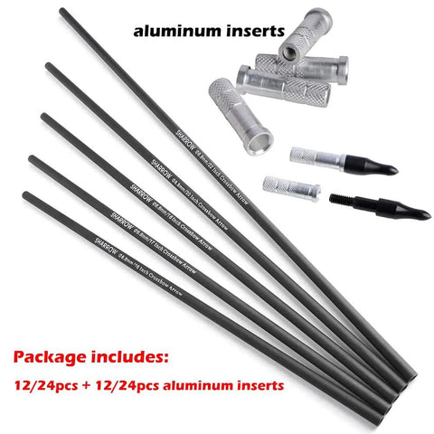 Carbon Crossbow Bolts Dope Straight Flight Shafts For DIY Arrows 16 17 18 20 22 Inch 8.8mm OD 7.6mm ID seamless work