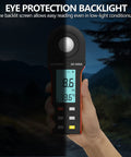 Illuminance Light Meter Digital Lux Meter 0.1 To 400000 Lux 270 Degree Rotatable Detector For Plants LED Grow Lights Indoor Outdoor For Photography And Home Use Pro Grade High Accuracy, backlit display