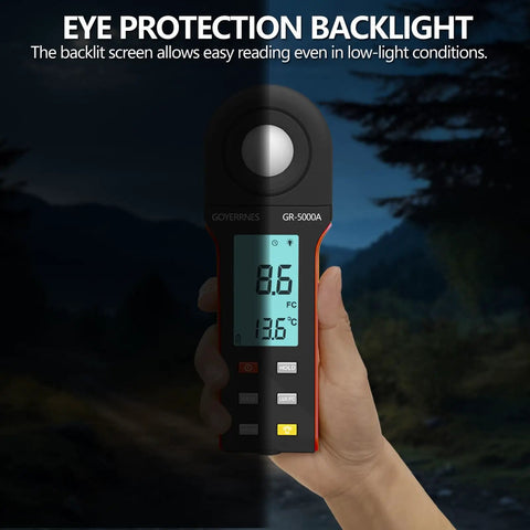 Illuminance Light Meter Digital Lux Meter 0.1 To 400000 Lux 270 Degree Rotatable Detector For Plants LED Grow Lights Indoor Outdoor For Photography And Home Use Pro Grade High Accuracy, backlit display