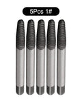 High Carbon Steel Screw Extractor Kit With 5 Piece Right Out Drill Bits For Removing Damaged Broken Bolts Quick Left Hand Thread Removal Tool, 5 pcs 1#