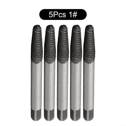 High Carbon Steel Screw Extractor Kit With 5 Piece Right Out Drill Bits For Removing Damaged Broken Bolts Quick Left Hand Thread Removal Tool, 5 pcs 1#