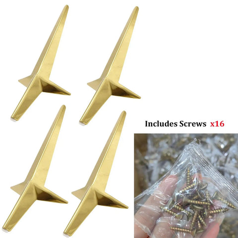 Heavy Duty Metal Sofa Legs To Level Up Your Living Space Rock Solid Couch Support For Tables And Beds Including Screws with gold finish.