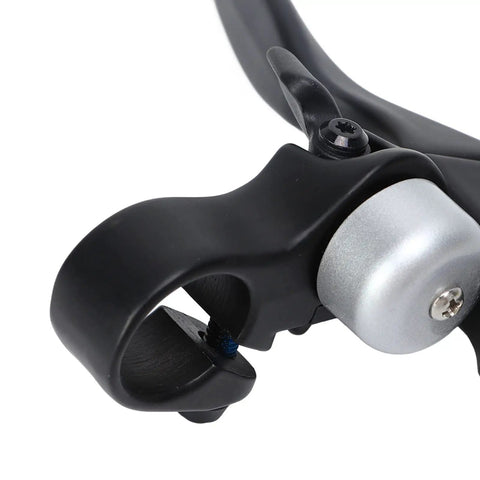 Close-up of Electric Scooter Left Hand Brake Lever With Bell Hall Effect Waterproof Aluminum Alloy Handle.