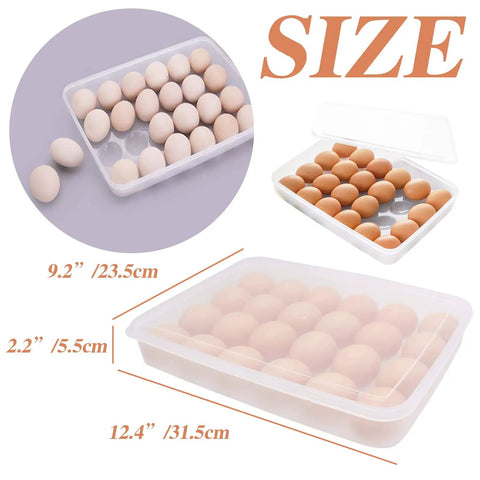 Two Pack Covered Egg Holder Set Clear Stackable Egg Trays For Refrigerator Each Tray Holds 24 Eggs Total 48 Eggs Durable Plastic Storage Keeps Eggs Fresh And Organized For Deviled Eggs And Meal Prep