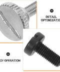 Durable Sewing Machine Thumb Screw Fastener And Needle Clamp Kit With 60 Precision Metal Screws showing silver and black screws.