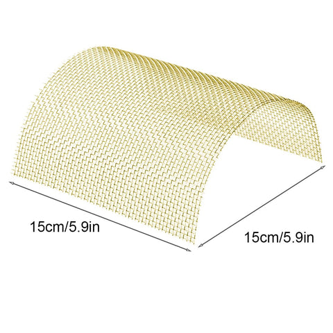 Five Pack 80 Mesh Brass Woven Wire Mesh Sheets Non Magnetic Shielding Screen for DIY Projects, 5.9 x 5.9 inches, Arch Display