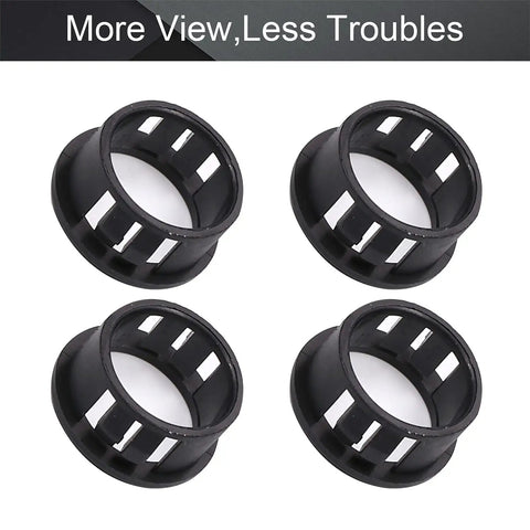 200 Pcs Cable Snap Bushing Three Quarters Inch 19mm Nylon Grommet Snap In Protector displayed in a set of four
