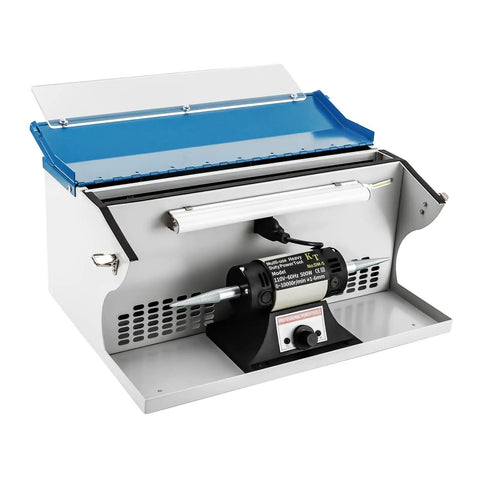 Workhorse Jewelry Polisher Buffer With 200W Motor, Dust Collector And LED Light, 0-8000 RPM Variable Speed Bench Machine