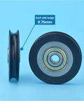 20 Pack U Groove Plastic Coated 608ZZ Bearings Featuring Self Lubricating POM Wheels With Corrosion Resistance And Low Maintenance Design For Smooth Rolling Performance And Long Durable Service Life In Heavy Duty Applications, showing a side view of a bearing with a 0.75mm bulge.