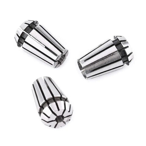 ER11 Spring Collet Set For CNC Milling And Engraving, One Eighth Inch (3.175mm), Four Millimeter And Six Millimeter Collets, three-piece set