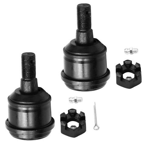 Dodge Ram 4x4 Front 10-Piece Suspension Kit for 03-08 2500 3500 Megacab, Heavy Duty Front End Overhaul With Steering Damper, Tie Rods, Ball Joints, Control Arms, And More For A Rugged Ride. black ball joint kit with grease fittings and castle nuts