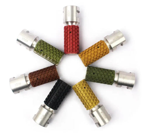 7-Piece 1 Inch Diamond Drum Wheel Wet Polishing Set For Sink Holes On Marble And Granite, multicolored grit options