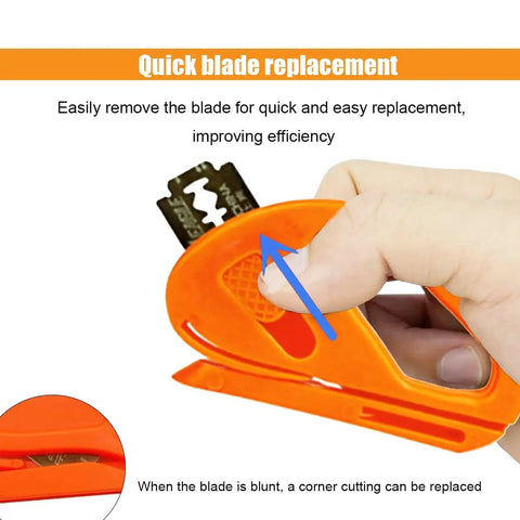 Multi Tool Wrapping Paper Cutter And Vinyl Film Cutter with quick blade replacement feature in use