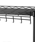 Two Pack 5 Hook Attachments For Wire Shelving Racks, Chrome Plated Steel Shelf Hooks For Easy Storage And Hang Stuff installed view