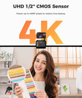 Badass 4k Streaming Webcam For Pc Gaming Featuring Smart Ai Auto Tracking And Rock Solid PTZ Motion Control Delivers Straight Fire Footage While Keeping Your Face In Focus During Any Live Session Online, showcasing a 4K cam with color swatches.
