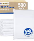 12x15.5 White Poly Mailers Bulk Pack 500 Self Adhesive Shipping Envelopes For Clothes Waterproof Mail Bags For Small Biz