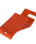 Bead Buddy Tire Installation Holder Hook for Off Road Dirt Bikes and Motocross Universal Tire Changer Tool, orange aluminum, close-up view.