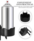 Black Plastic Aerosol Can Holder Wall Mount Organizer For Spray Bottles And Cans shown with spray can inserted