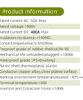 Product information chart for Plug And Play Ccs1 To Ccs2 Adapter Featuring Dc 400A And Ac 32A Support, listing specifications.
