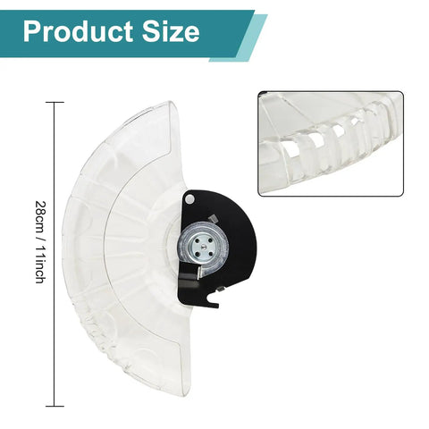 Durable Miter Saw Blade Guard Replacement With Lower Guard For LS1040 Saw, clear plastic guard with size dimensions
