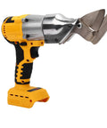 Cosiki Heavy Duty Cordless Metal Shears Brushless Motor 400Nm Torque Rotating Head Electric Sheet Cutter With LED Light shown from side view.
